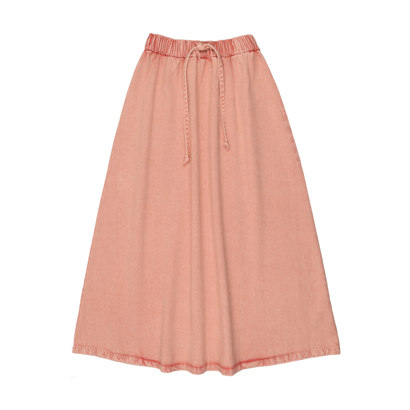 Maxi Drawsrting Skirt - Pink Denim