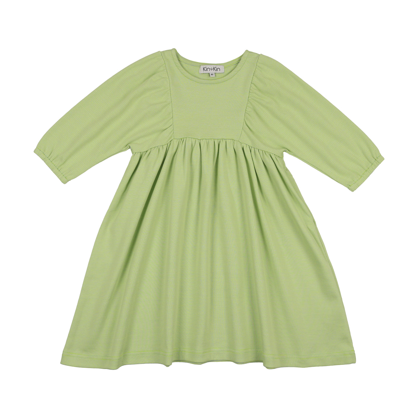 Striped L/S Dress - Green