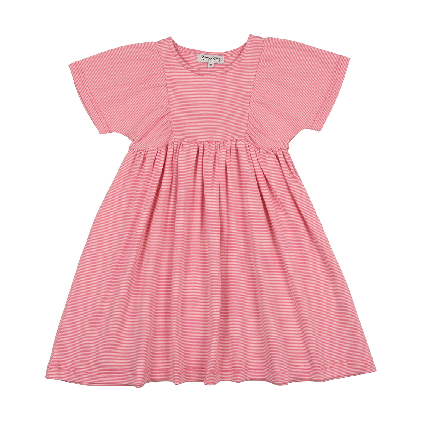 Striped S/S Dress - Hot Pink