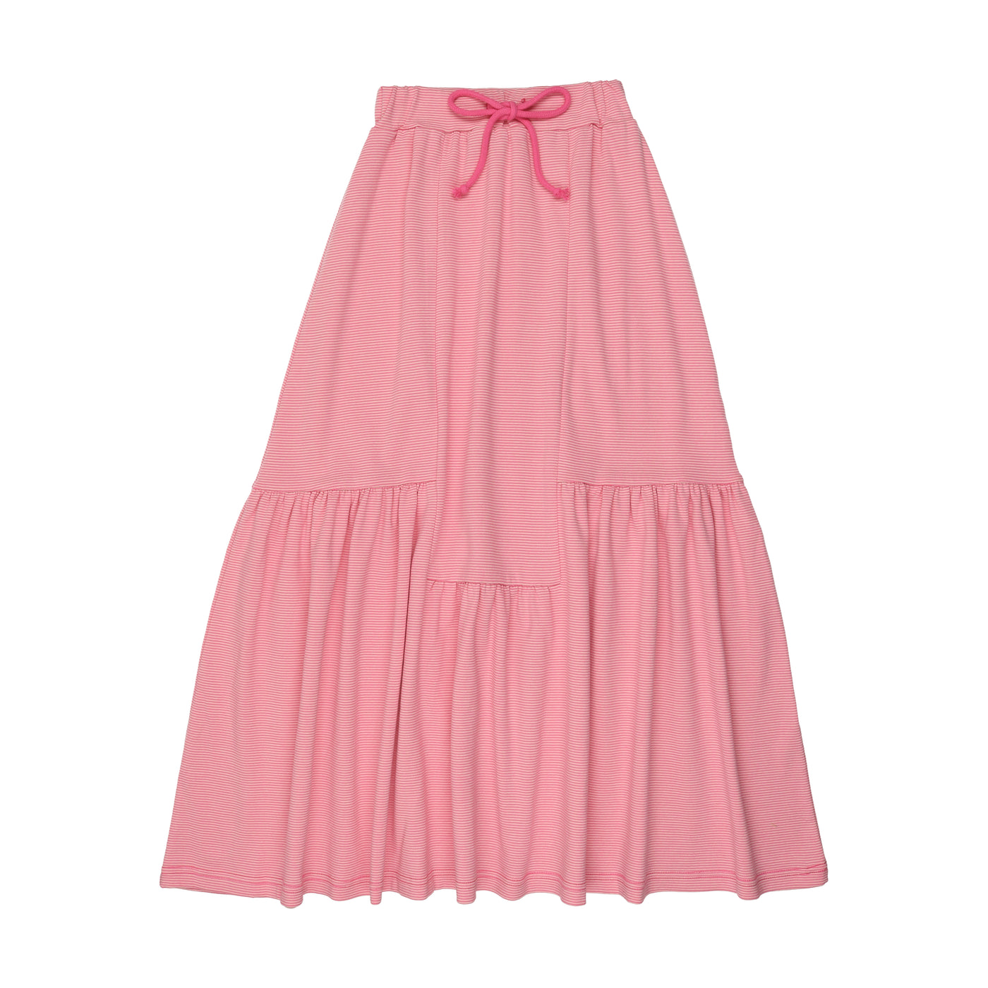 Striped Midi Skirt - Hot Pink