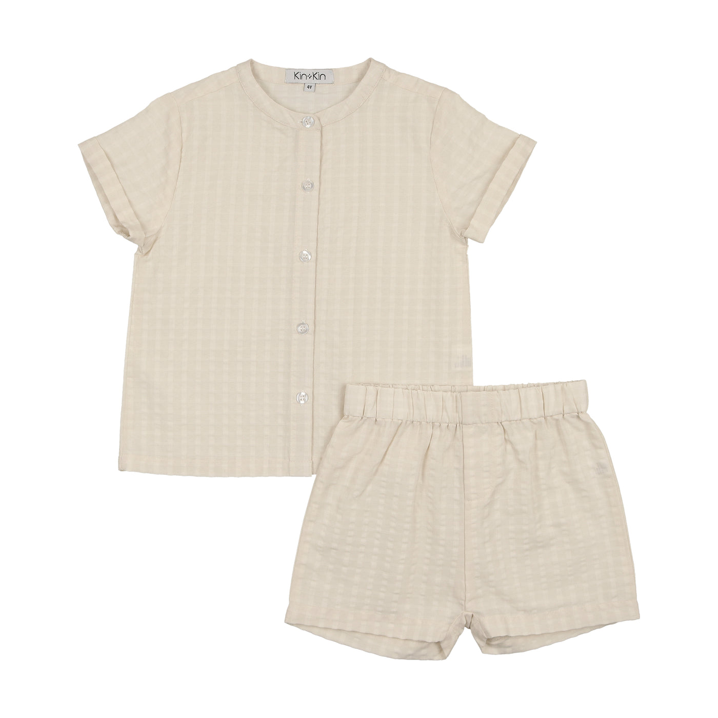 Round Neck Shirt/Shorts - Natural