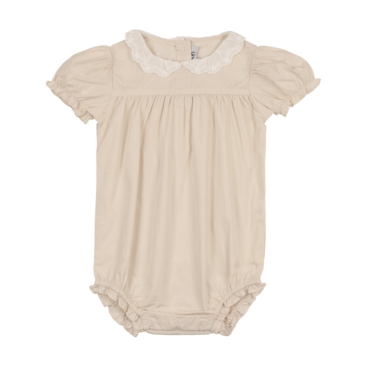 Ruffled Collar Romper - Natural