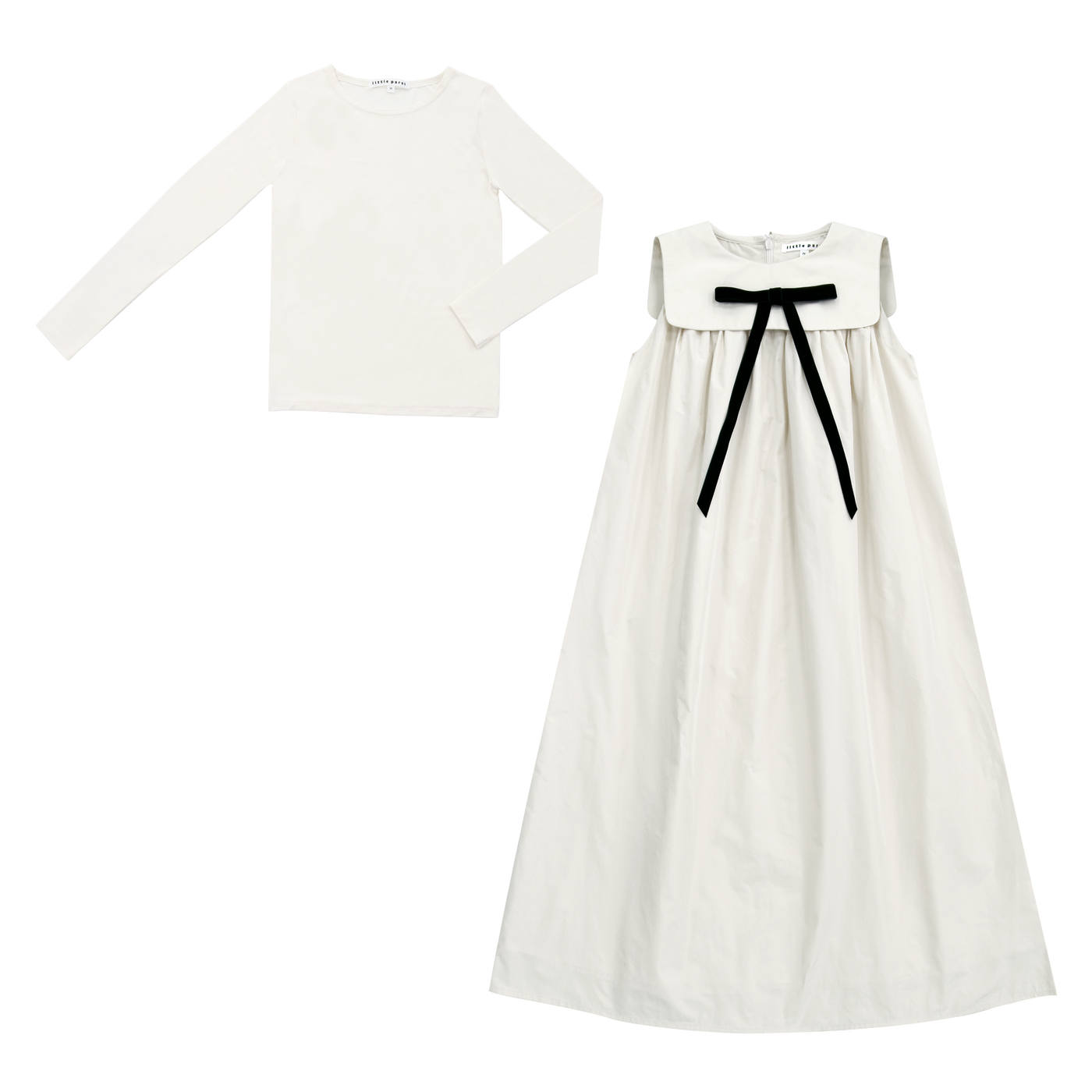 Taffeta Maxi Jumper w/ Bow