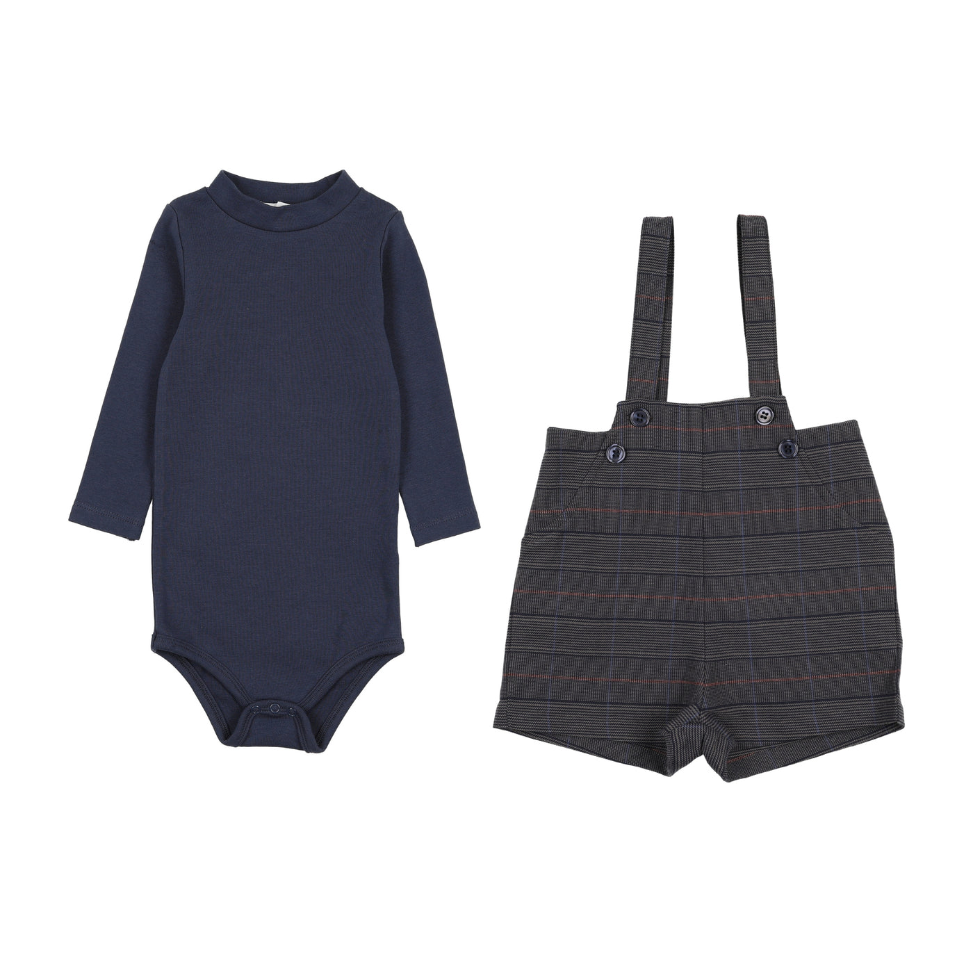 Plaid Overall Set