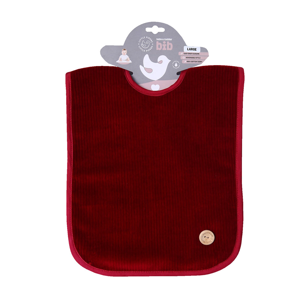 Burgundy Bib with Side Snap