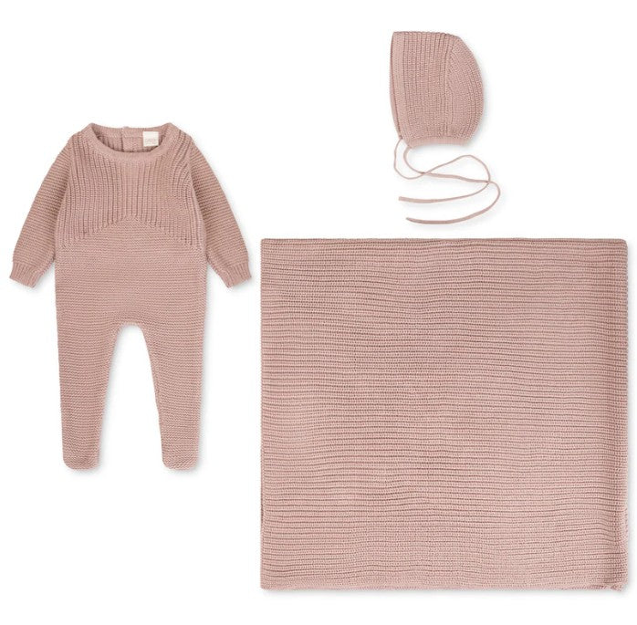 Mauve Knit Layette Set