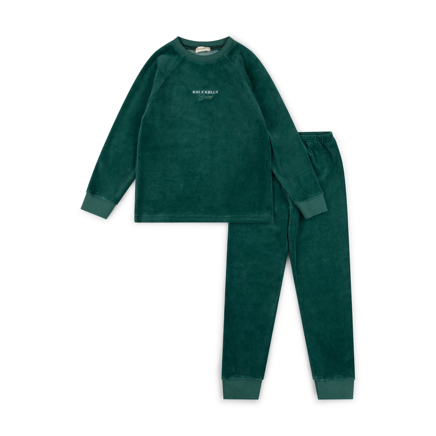 Velour Embroidered Pjs - Forest