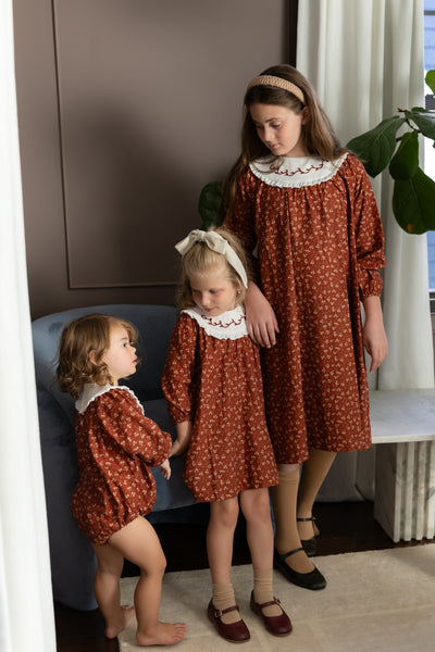 Floral Burnt Bib Dress