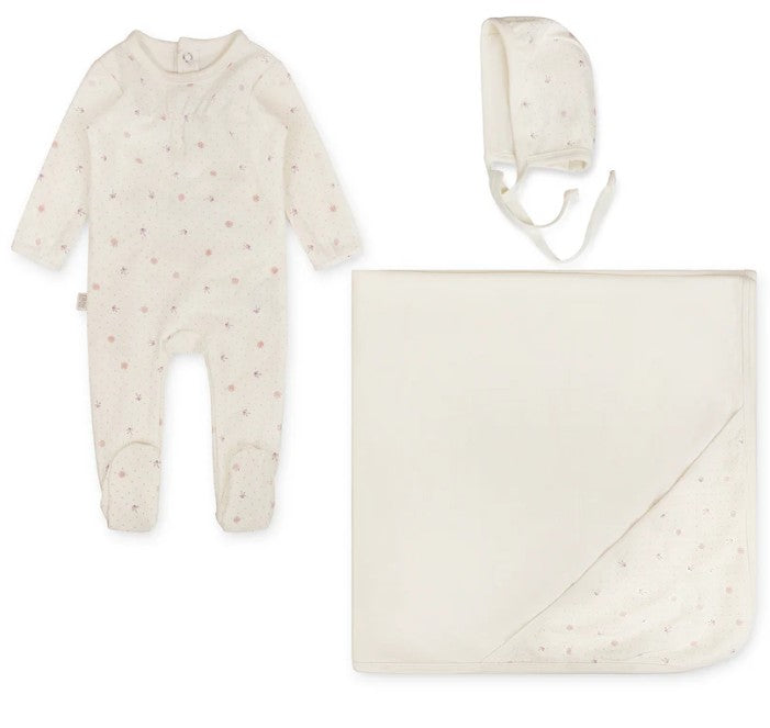 Ribbed Bow Layette Set