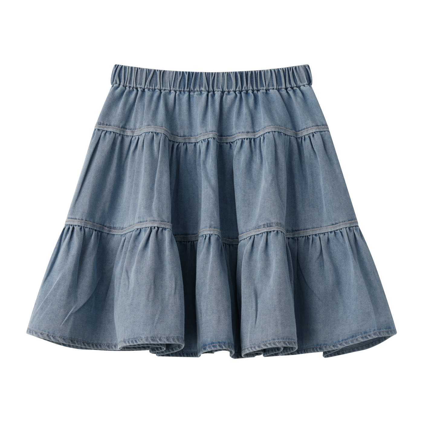 Denim Tiered Skirt