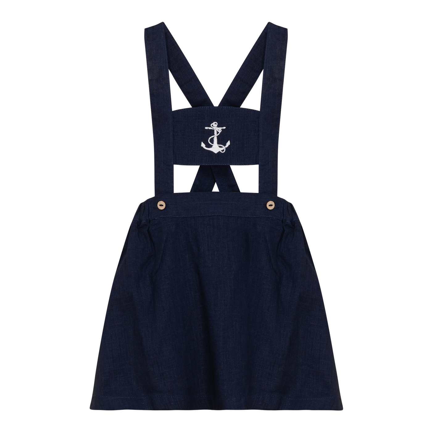 Linen Jumper With Anchor Embroidery