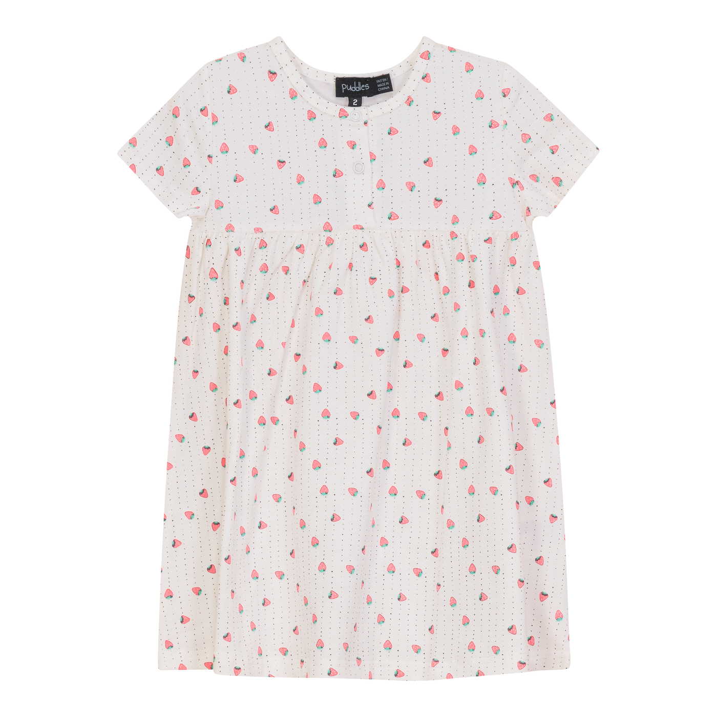 Girls Printed Cotton Berry Dress