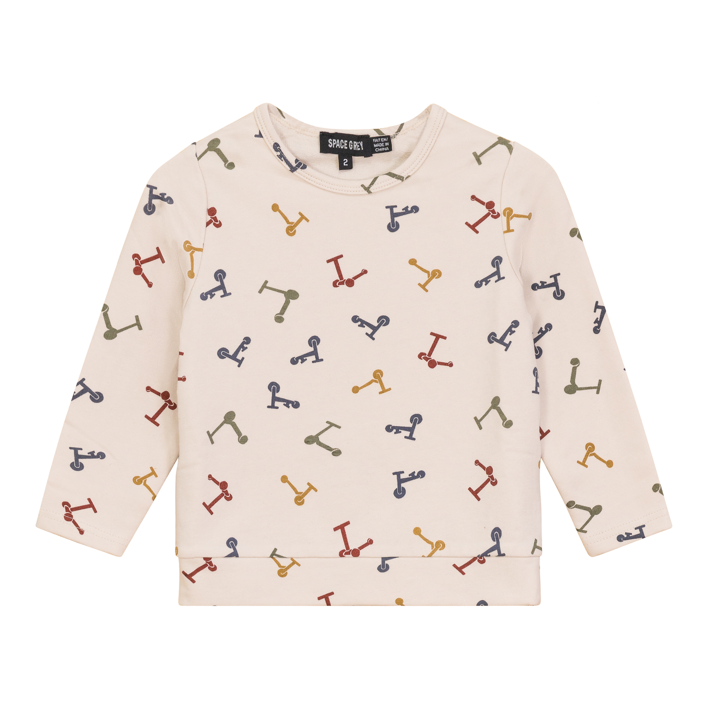 Kids Printed Sweater - Dark Almond