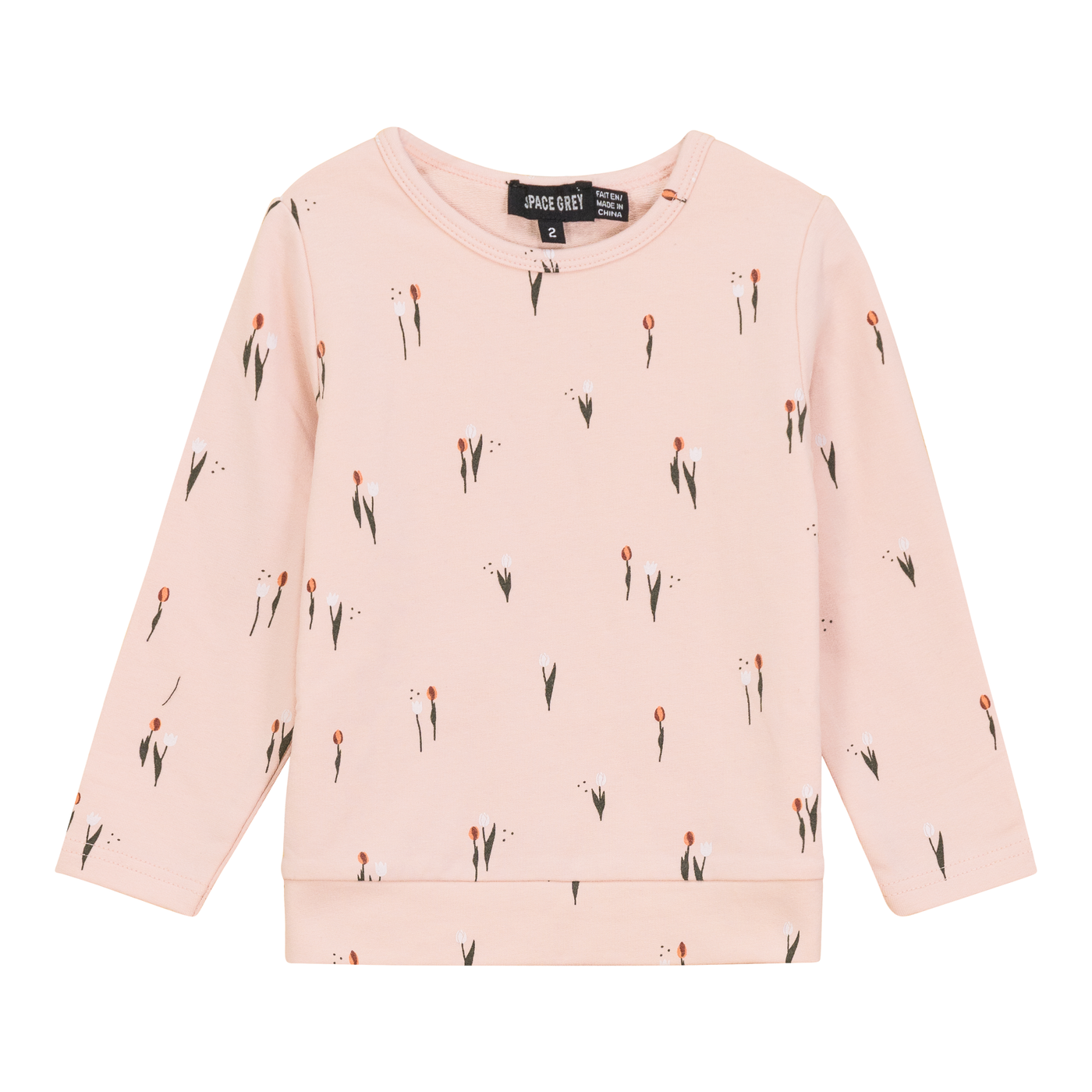 Kids Printed Sweater - Soft Pink