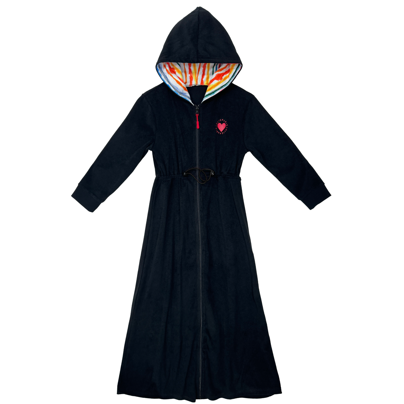 Watercolor Stripe Bathrobe - BLACK