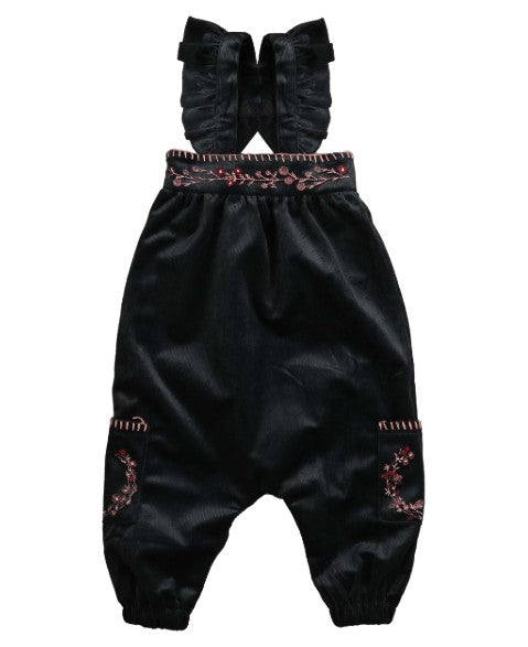 Velvet Romper w/ Embroidered Crest