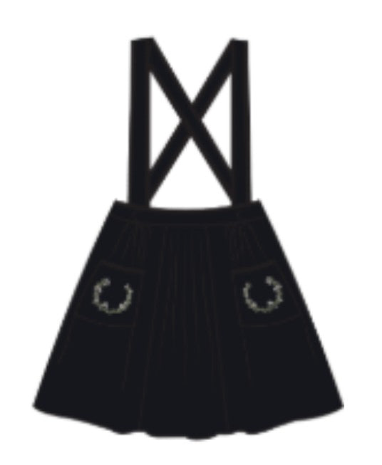 Velvet Skirt w/ Embroidered Crest