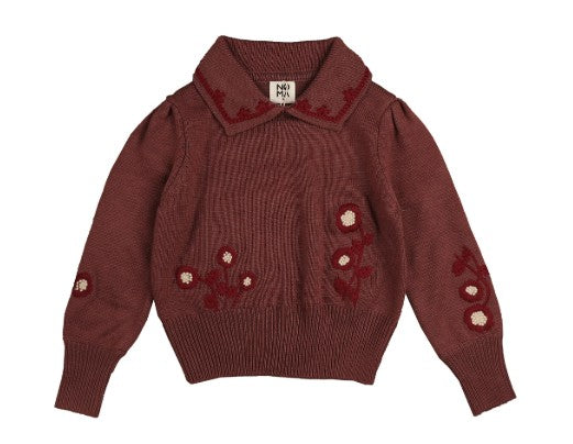 Knit Top w/ Embroidered Flowers