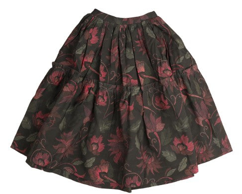 Line Floral Printed Skirt