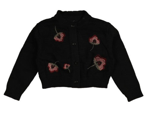 Cropped Vest-Embroidered Flowers