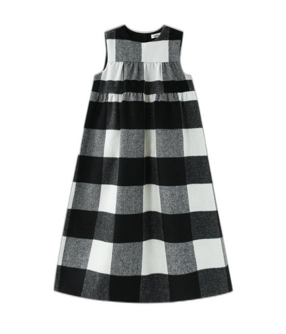 Wool Plaid Midi Jumper
