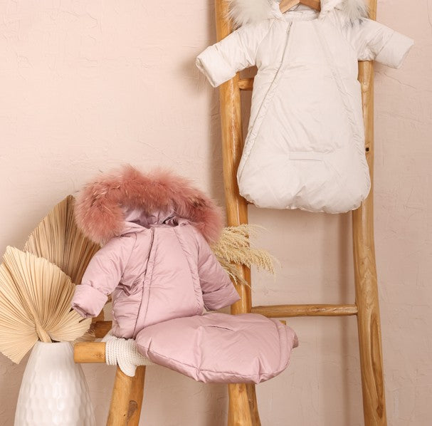 Zippered Solid Jacket+Footmuff - PINK