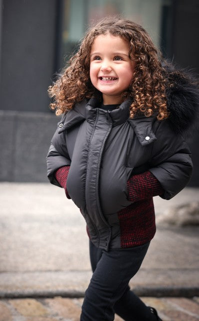 Rib Mix Border Jacket - BLACK/RED