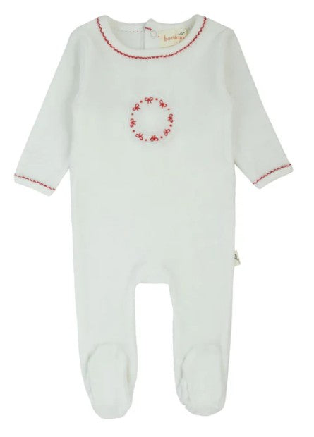Bow Velour Footie