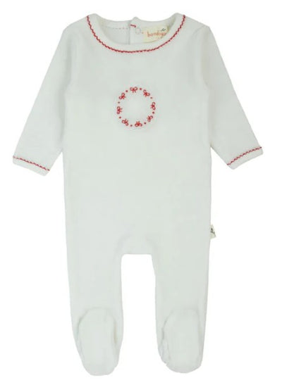 Bow Velour Footie