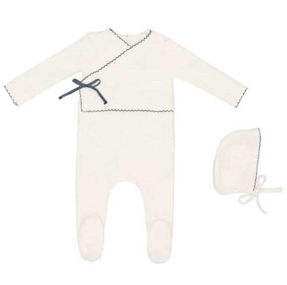 Classic Velour Kimono Footie w/ Hat