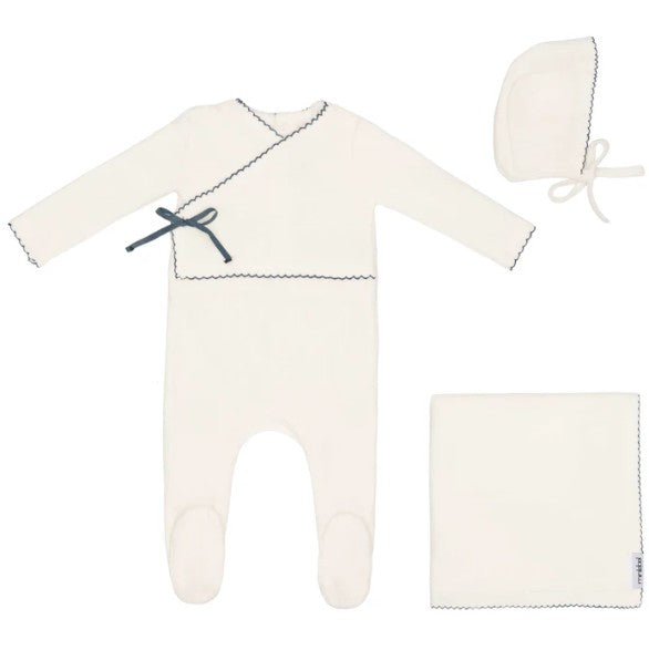Classic Velour Kimono Footie w/ Hat And Blanket