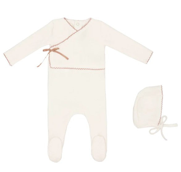 Classic Velour Kimono Footie w/ Hat