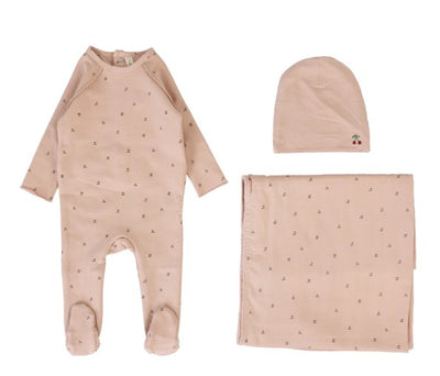 Cherry Print Layette Set