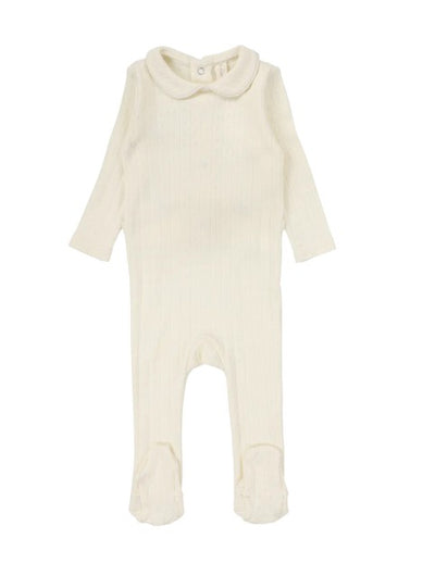 Fine Pointelle Collar Footie