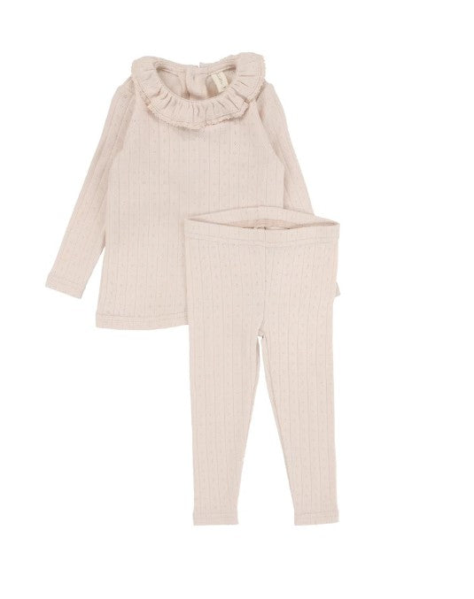Fine Pointelle Collar 2pc