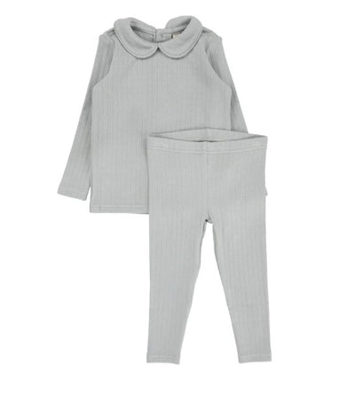Fine Pointelle Collar 2pc