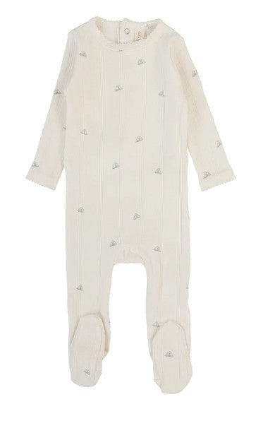Printed Pointelle Design Footie