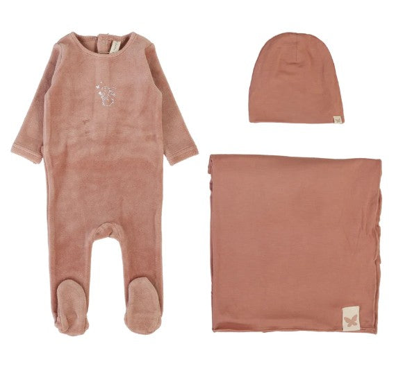 Velour Forest Graphic Layette Set