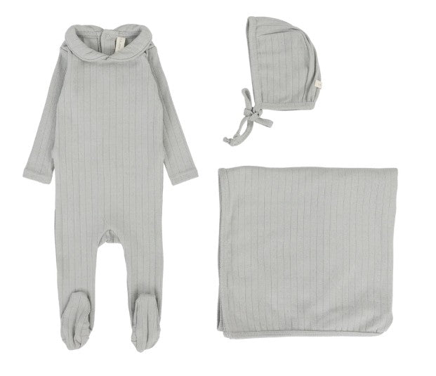 Fine Pointelle Collar Layette Set