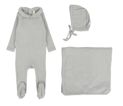 Fine Pointelle Collar Layette Set