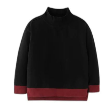 Mock Neck Sweatshirt W/ Contrast Edging