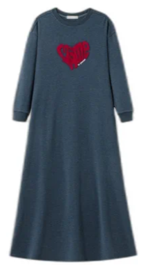 Jaime Le Velour Nightgown W/ Pastel Emblem