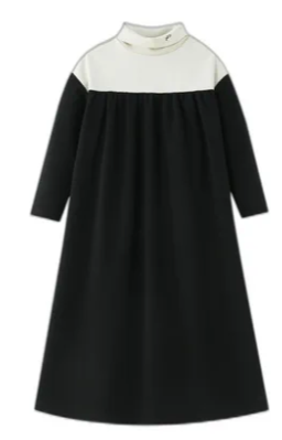 Colorblock Turtleneck Maxi Dress