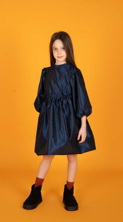 Taffeta Dress - Navy