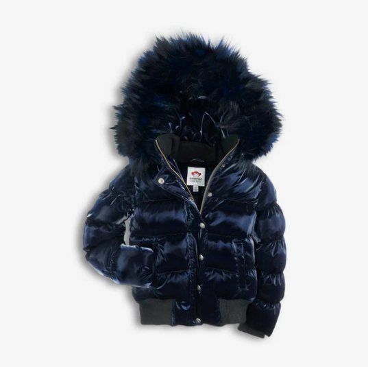 Kyla Puffer Coat - Navy Shine