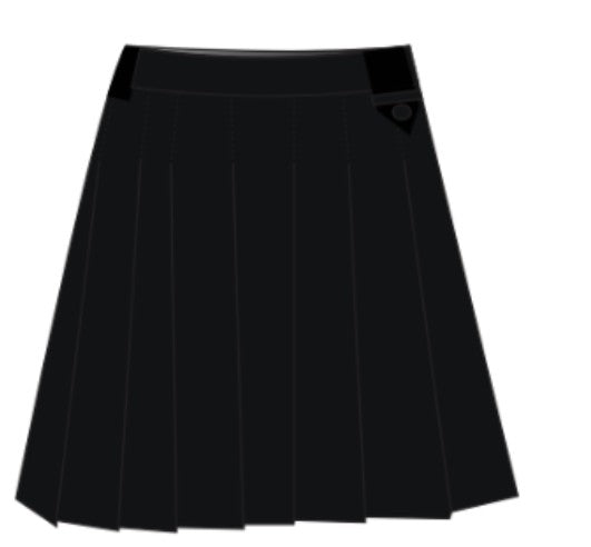 Pleated Skirt With Velvet Tab