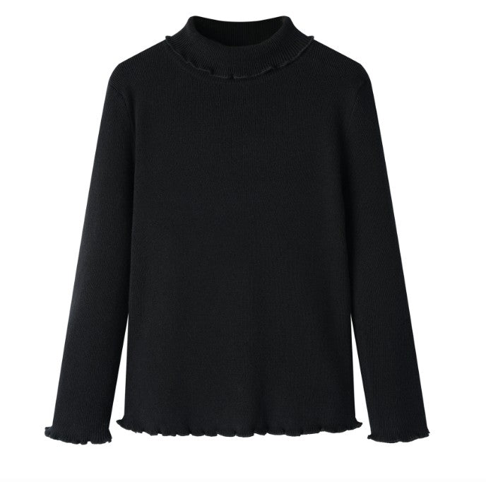 Turtleneck with Ruffle Trim