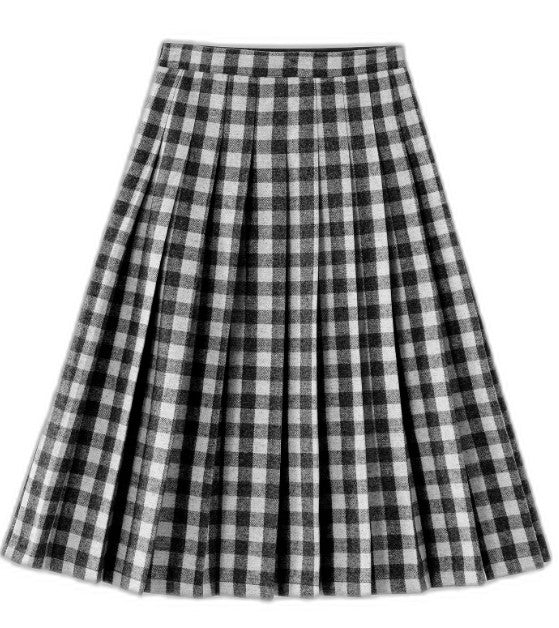 Checkered Pleated Skirt