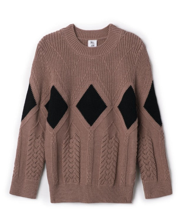 Diamond Pointelle Knit Sweater