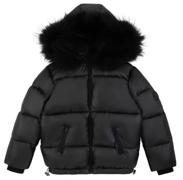 Ribbed Detail Jacket - BLACK